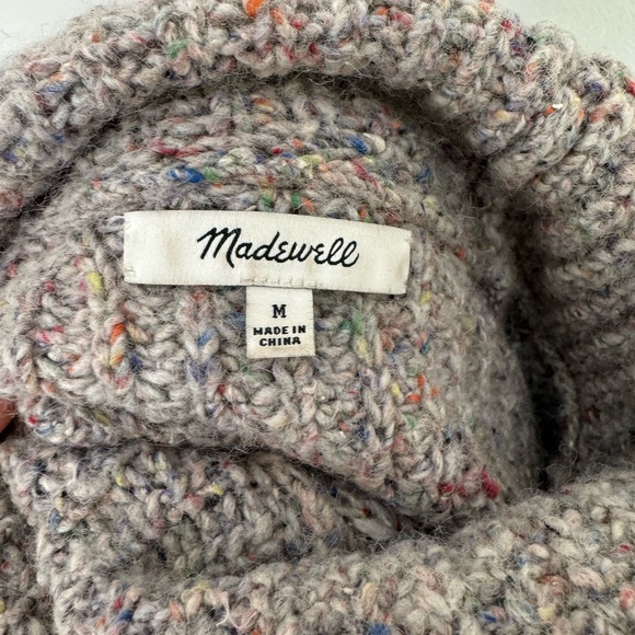 Madewell Silk and Wool Blend Turtleneck Rainbow Fleck Sweater - Picture 6 of 9